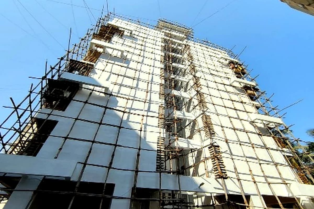 External building rehabilitation in progress - Om Shivalaya 2A and 2B Co. Op. Hsg. Soc. Ltd.
